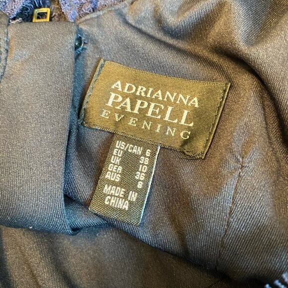 Adrianna Papell Lace Short Evening Cocktail Dress Elegant Navy Blue Women's sz 6 - Picture 2 of 15